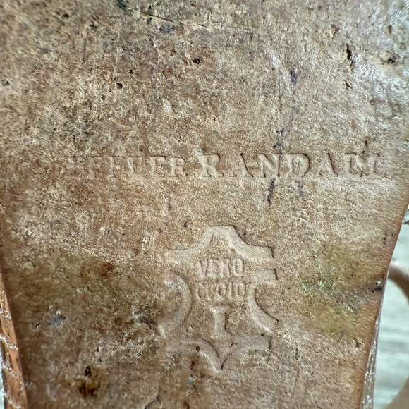 Loeffler Randall Shoes sz:9B Gold Sandals Vero Cuoio Leather Snake Skin print - Picture 3 of 11